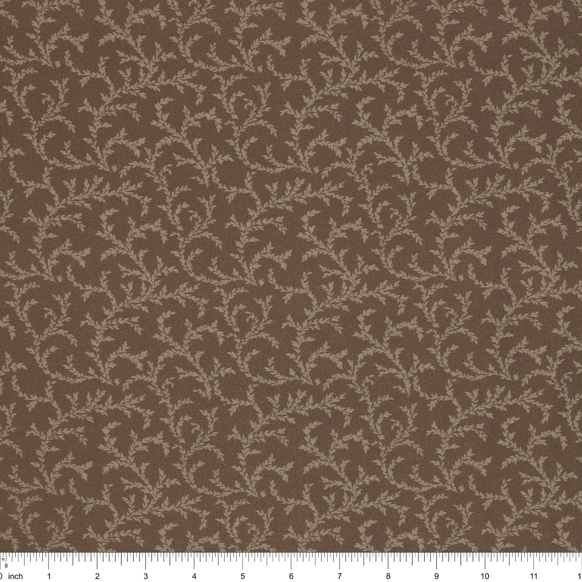 Isabella Fabric Collection - Vines Brown: PBISAB06411Z with ruler for scale