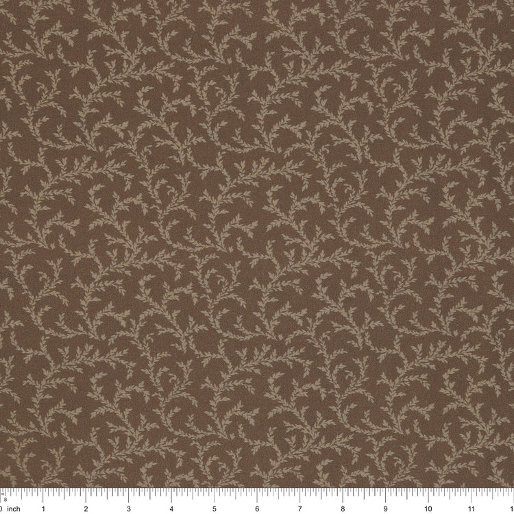 Isabella Fabric Collection - Vines Brown: PBISAB06411Z with ruler for scale