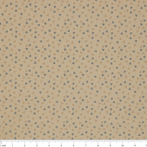 Isabella Fabric Collection - Ditzy Hearts Tan: PBISAB06412NE with ruler for size