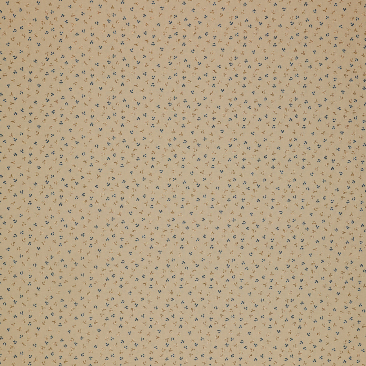 Isabella Fabric Collection - Ditzy Hearts Tan: tiny blue hearts and dotted heart motifs in a scattered repeat PBISAB06412NE