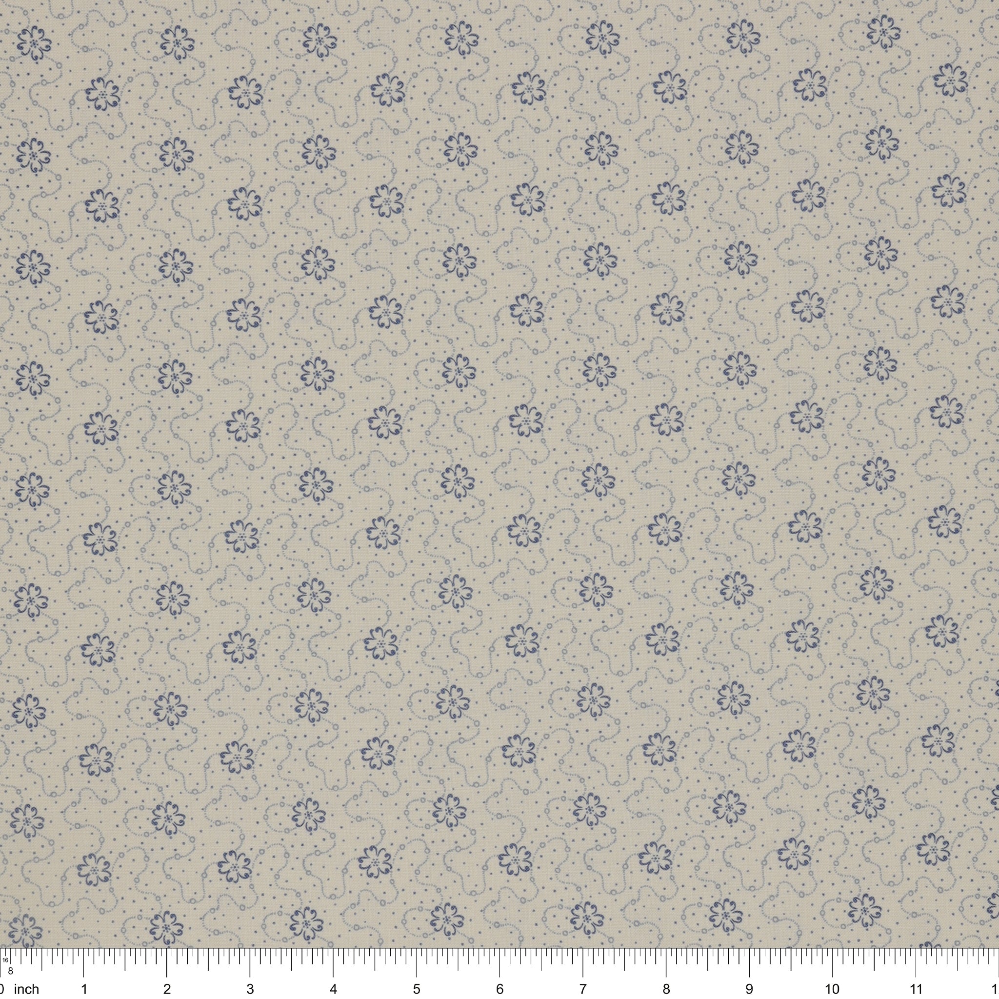 Isabella Fabric Collection - Flower Chain White: PBISAB06413EB with ruler for scale