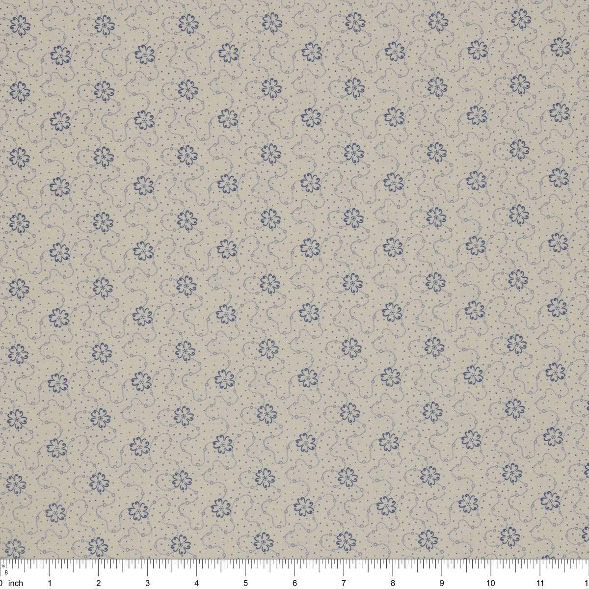 Isabella Fabric Collection - Flower Chain White: PBISAB06413EB with ruler for scale