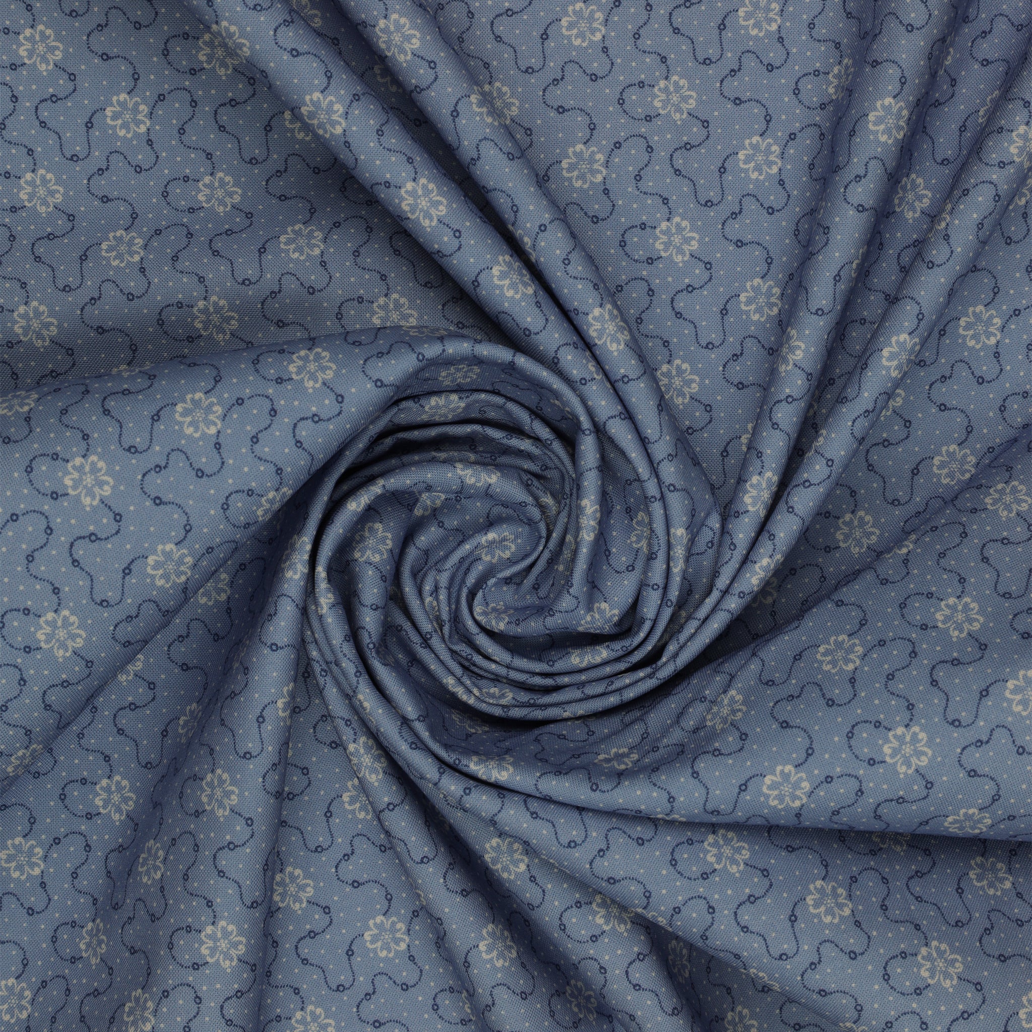 Isabella Fabric Collection - Flower Chain Blue: PBISAB06413B swirled
