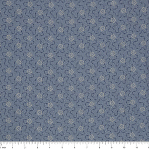 Isabella Fabric Collection - Flower Chain Blue: PBISAB06413B with ruler for scale