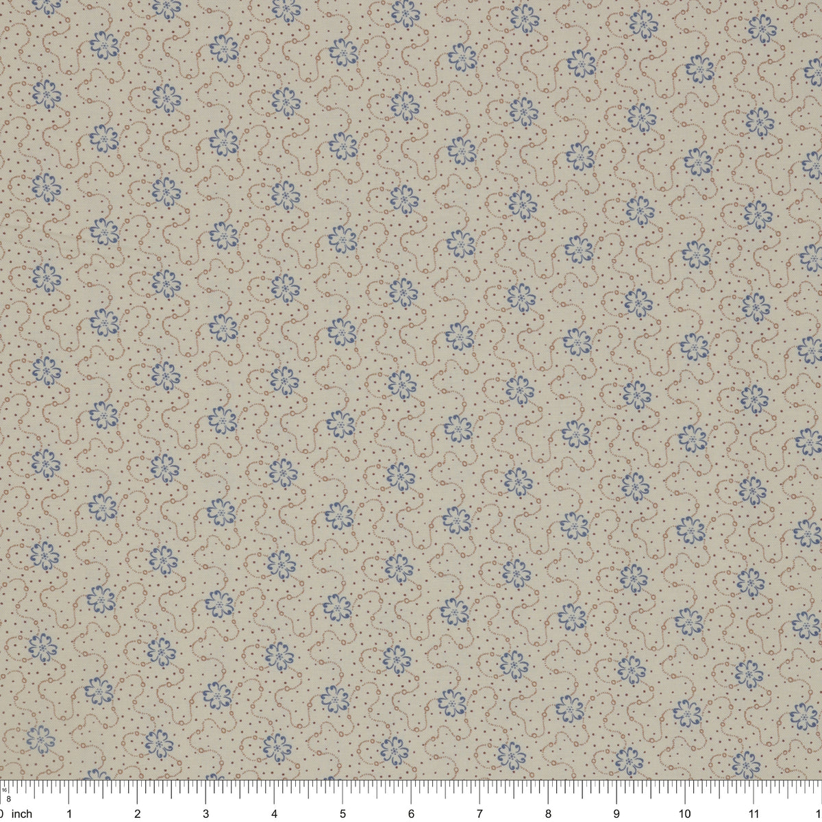 Isabella Fabric Collection - Flower Chain Cream: PBISAB06413E with ruler for size