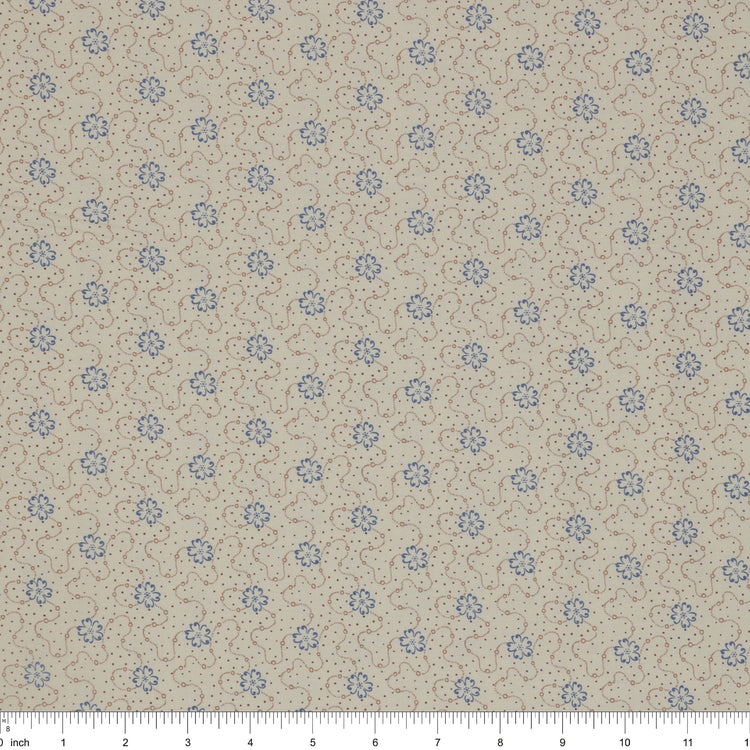Isabella Fabric Collection - Flower Chain Cream: PBISAB06413E with ruler for size