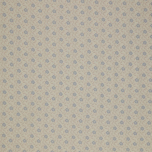 Isabella Fabric Collection - Flower Chain Cream: Cream with tiny blue flowers and brown dotted swirls in a delicate repeating pattern PBISAB06413E
