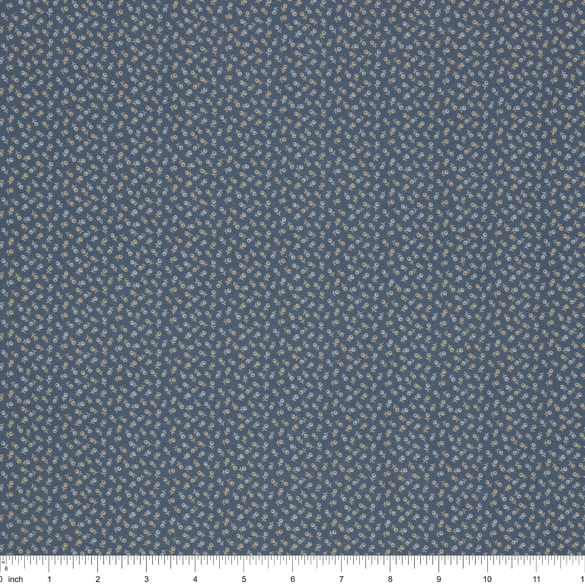 Isabella Fabric Collection - Ditzy Buds Blue: PBISAB06414B with ruler for scale