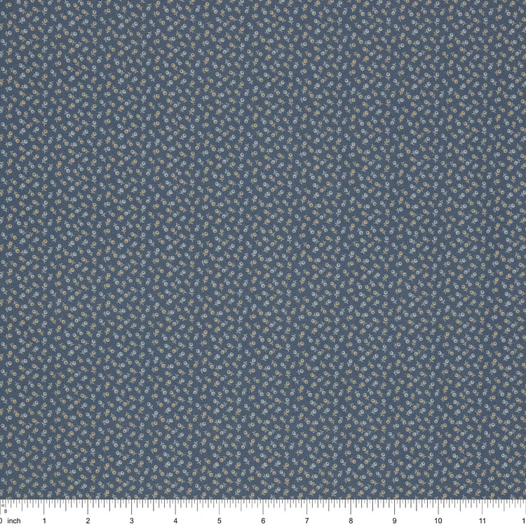 Isabella Fabric Collection - Ditzy Buds Blue: PBISAB06414B with ruler for scale