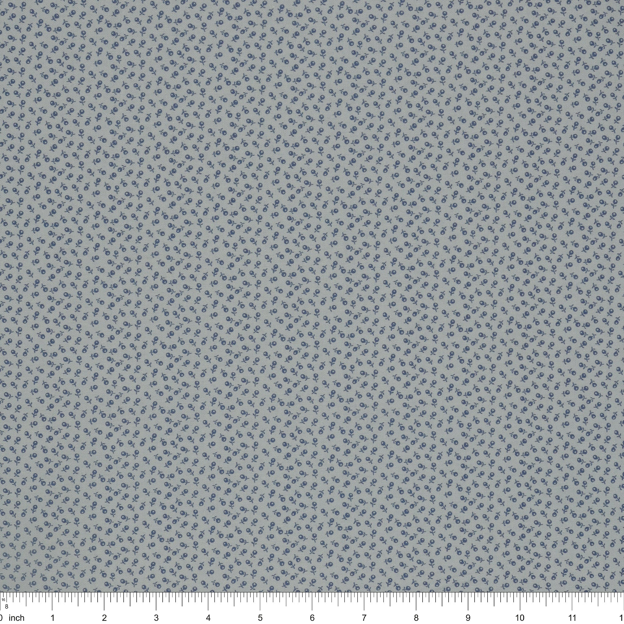 Isabella Fabric Collection - Ditzy Buds Light Blue: PBISAB06414LB with ruler for size