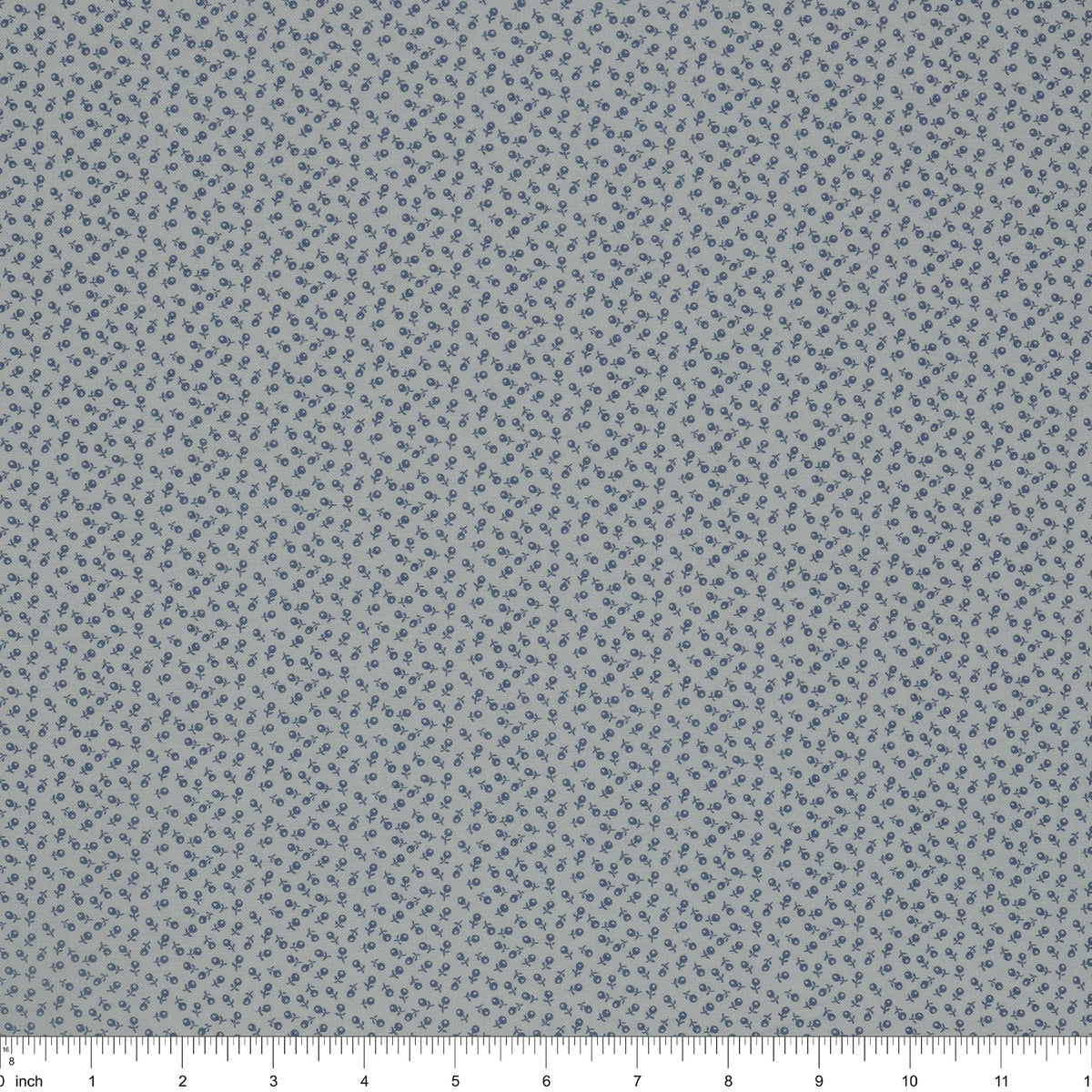 Isabella Fabric Collection - Ditzy Buds Light Blue: PBISAB06414LB with ruler for size