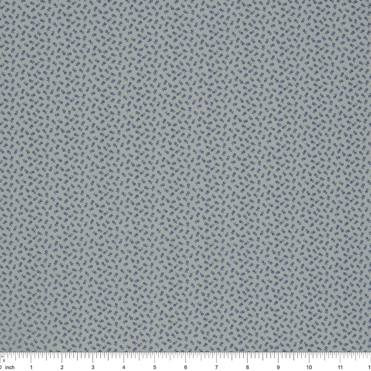 Isabella Fabric Collection - Ditzy Buds Light Blue: PBISAB06414LB with ruler for size