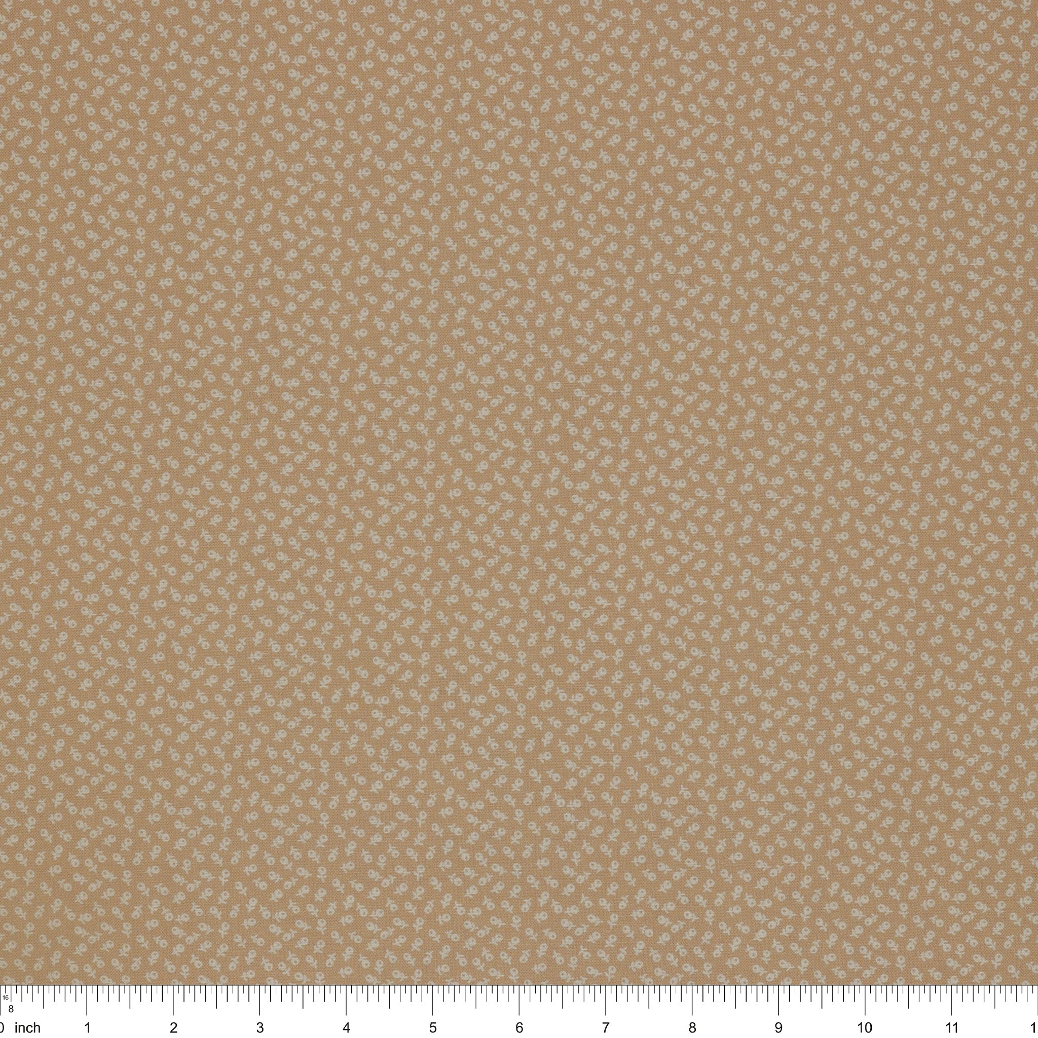 Isabella Fabric Collection - Ditzy Buds Tan: PBISAB06414NE with ruler for scale