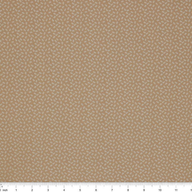 Isabella Fabric Collection - Ditzy Buds Tan: PBISAB06414NE with ruler for scale