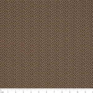 Isabella Fabric Collection - Ditzy Buds Brown: PBISAB06414Z with ruler for scale