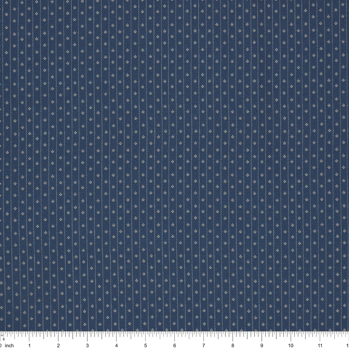 Isabella Fabric Collection - Motif Stripe Blue: PBISAB06415B with ruler for scale