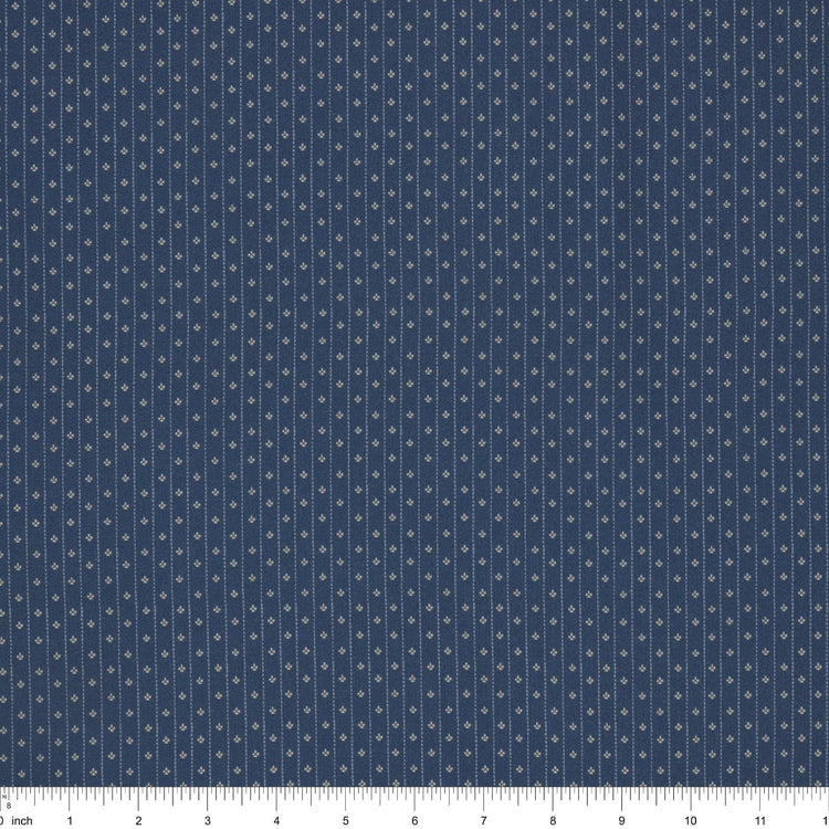 Isabella Fabric Collection - Motif Stripe Blue: PBISAB06415B with ruler for scale