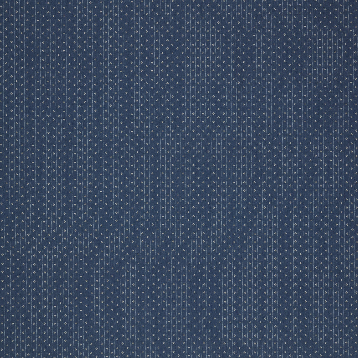 Isabella Fabric Collection - Motif Stripe Blue: Blue with narrow white stripes and tiny white motifs in a repeating pattern PBISAB06415B