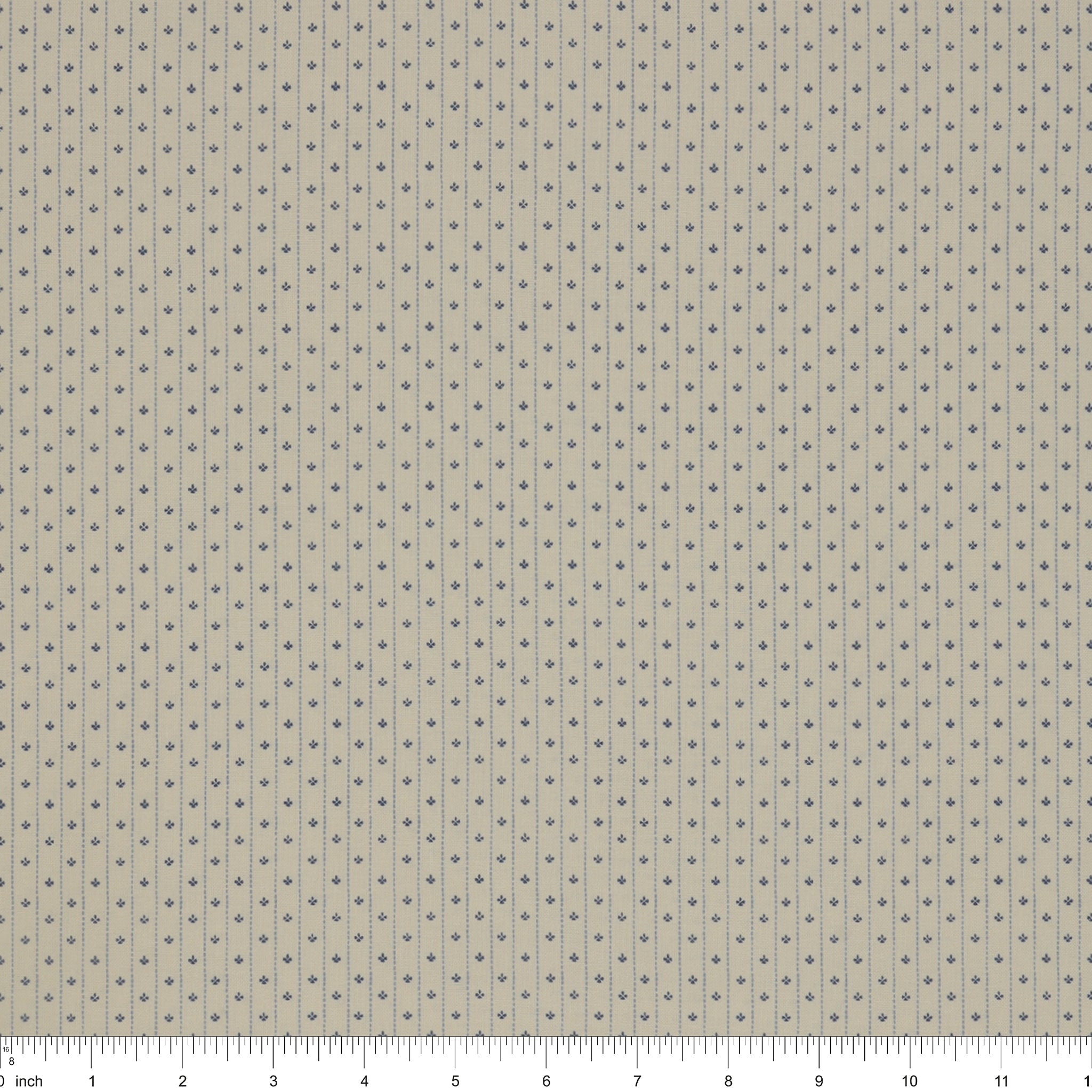 Isabella Fabric Collection - Motif Stripe Cream: PBISAB06415E with ruler for size