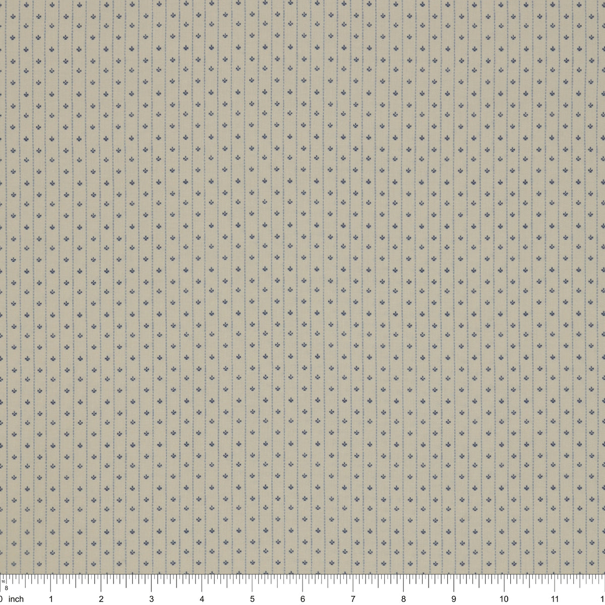 Isabella Fabric Collection - Motif Stripe Cream: PBISAB06415E with ruler for size