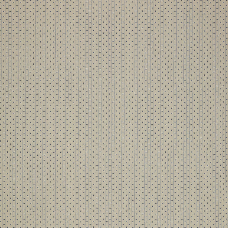 Isabella Fabric Collection - Motif Stripe Cream: Cream with narrow blue stripes and tiny blue motifs in a repeating pattern PBISAB06415E
