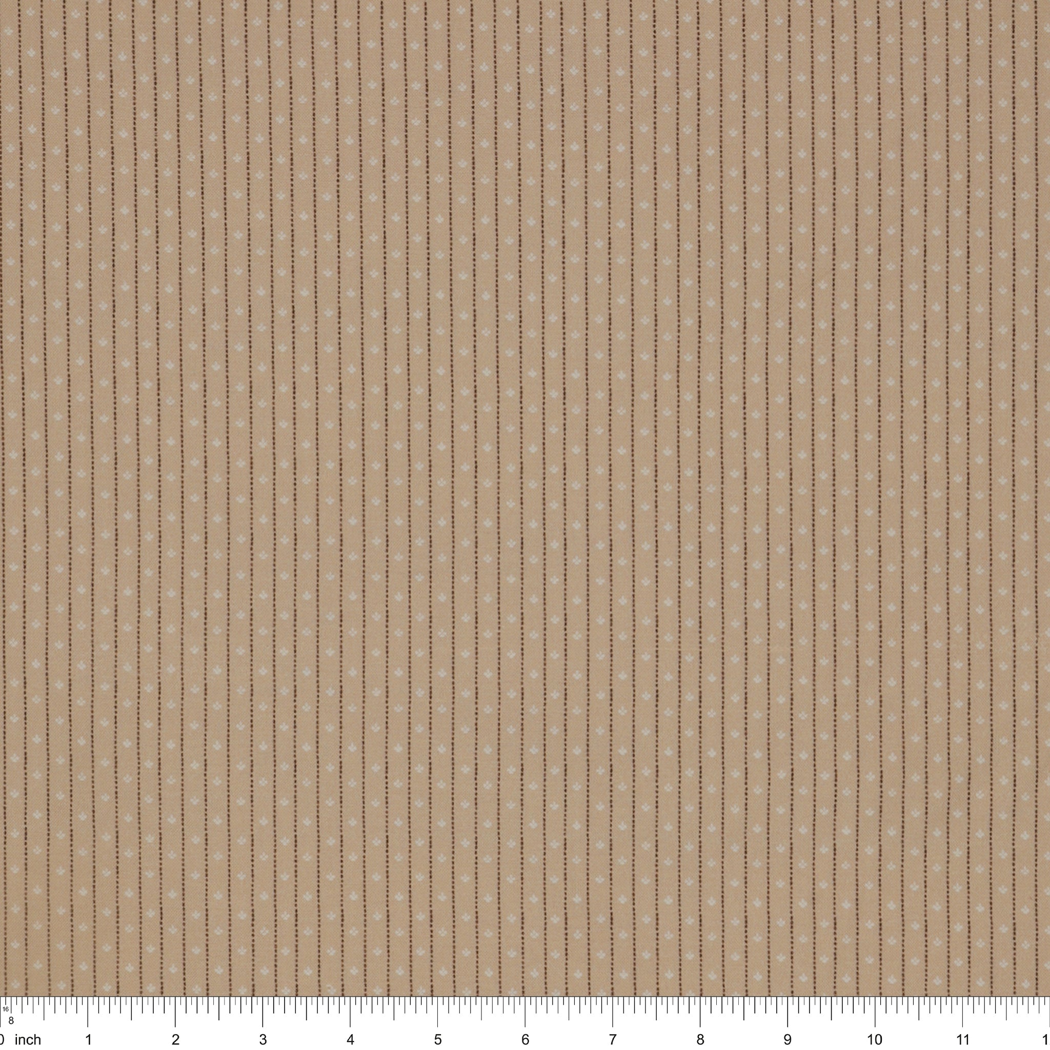 Isabella Fabric Collection - Motif Stripe Tan: PBISAB06415NE with ruler for scale