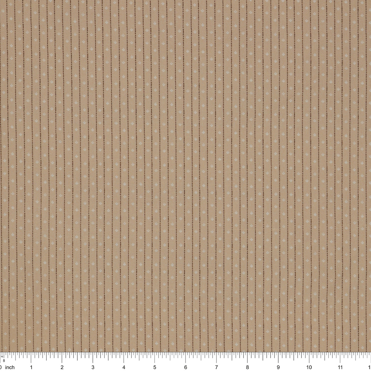 Isabella Fabric Collection - Motif Stripe Tan: PBISAB06415NE with ruler for scale