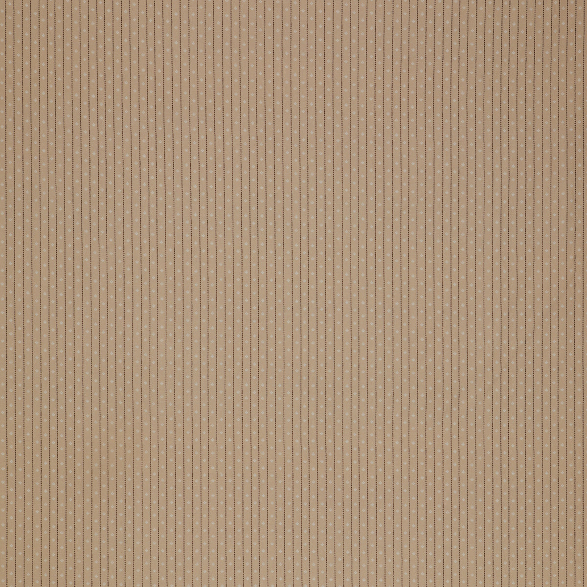Isabella Fabric Collection - Motif Stripe Tan: Tan with narrow brown stripes and tiny white motifs in a repeating pattern PBISAB06415NE