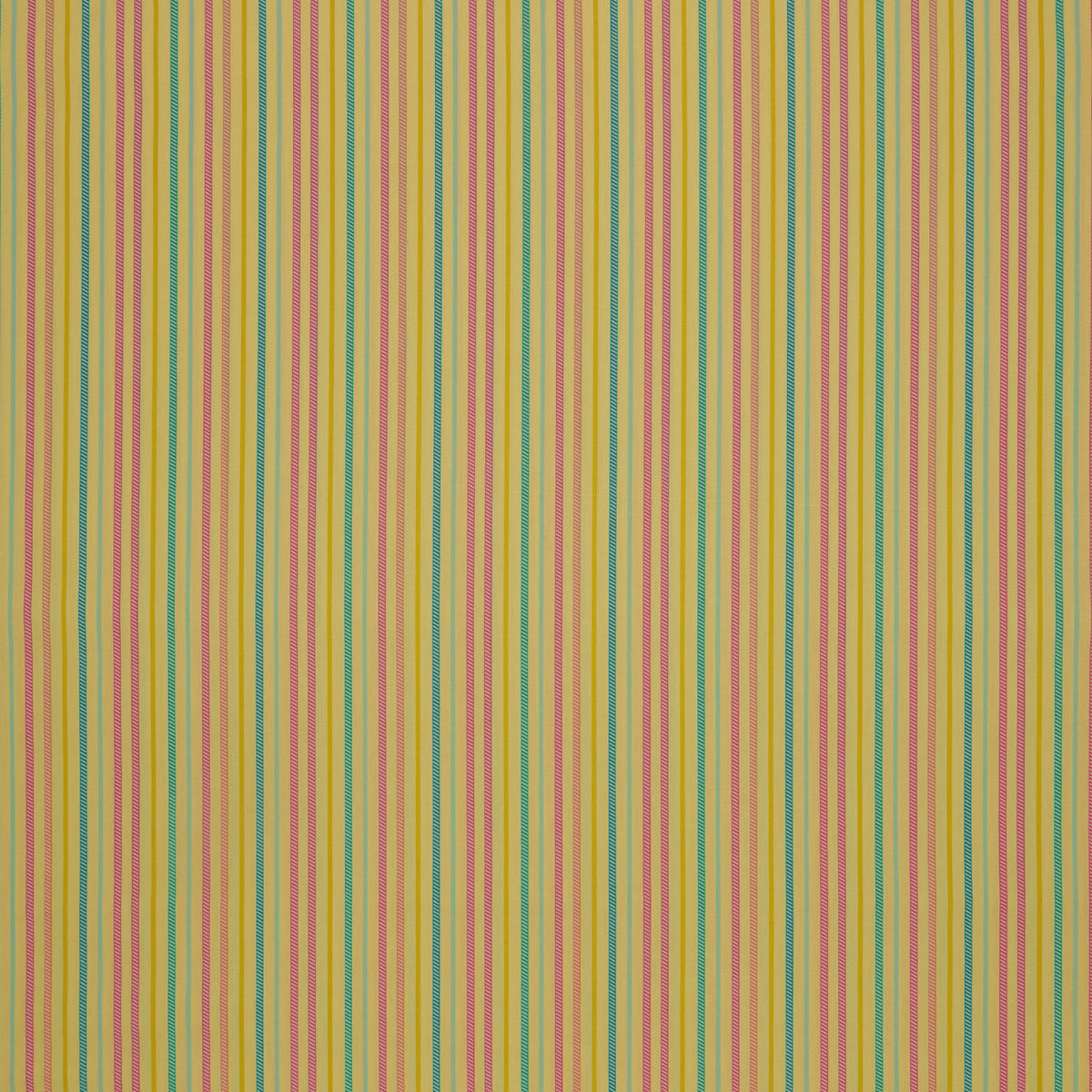 Island Life Sunset Drift fabric with pink, aqua, teal, cream, and golden vertical stripes.