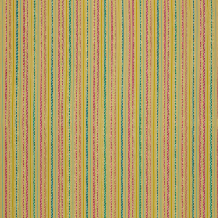 Island Life Sunset Drift fabric with pink, aqua, teal, cream, and golden vertical stripes.