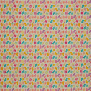 Island Life Rainbow Chill fabric with colorful popsicles and ice cream treats on cream.