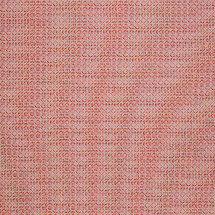 Island Life Summer Rattan fabric with a small woven-inspired geometric pattern in pink and coral.
