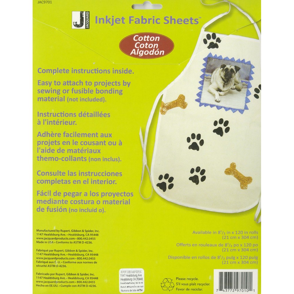 Jacquard Inkjet Fabric Sheets