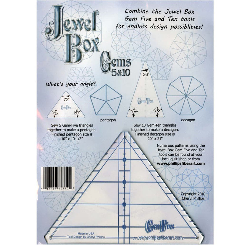 Jewel Box 10/5 Gem Triangle Ruler Set