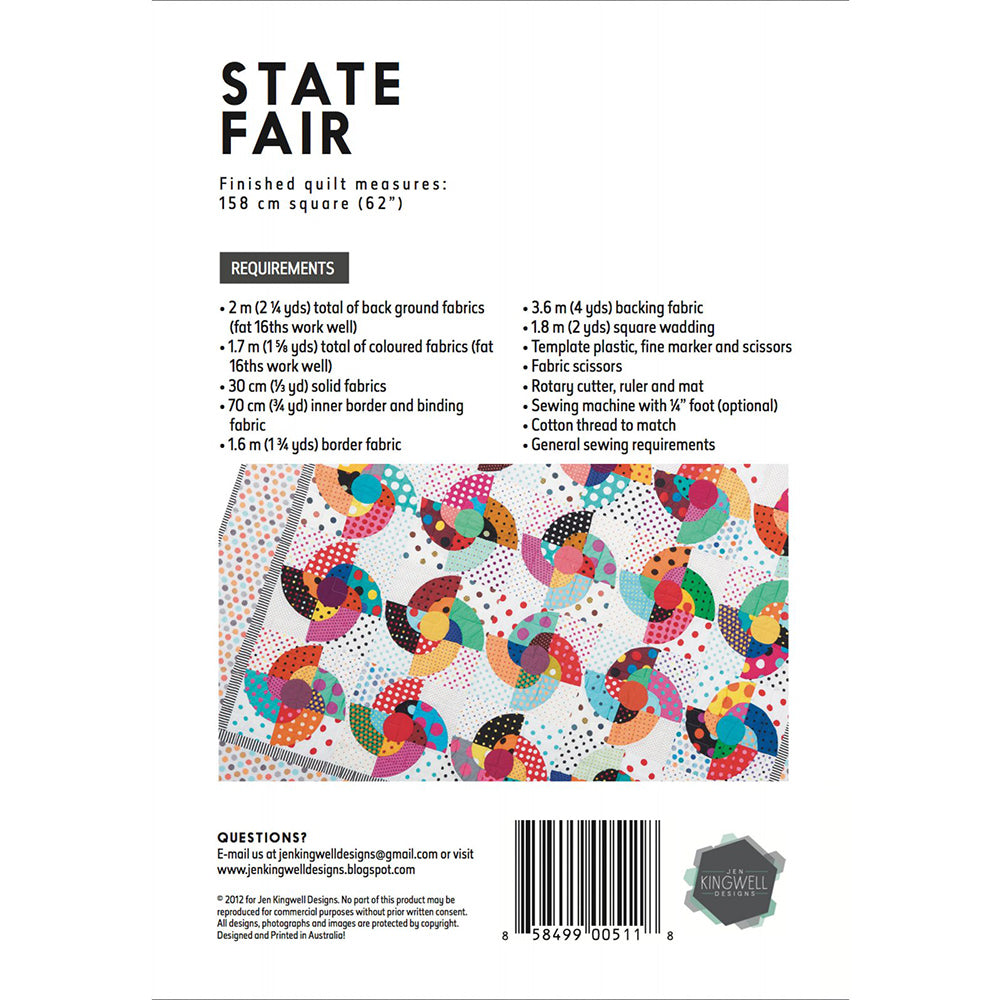 Jen Kingwell, State Fair Quilt Pattern image # 62430