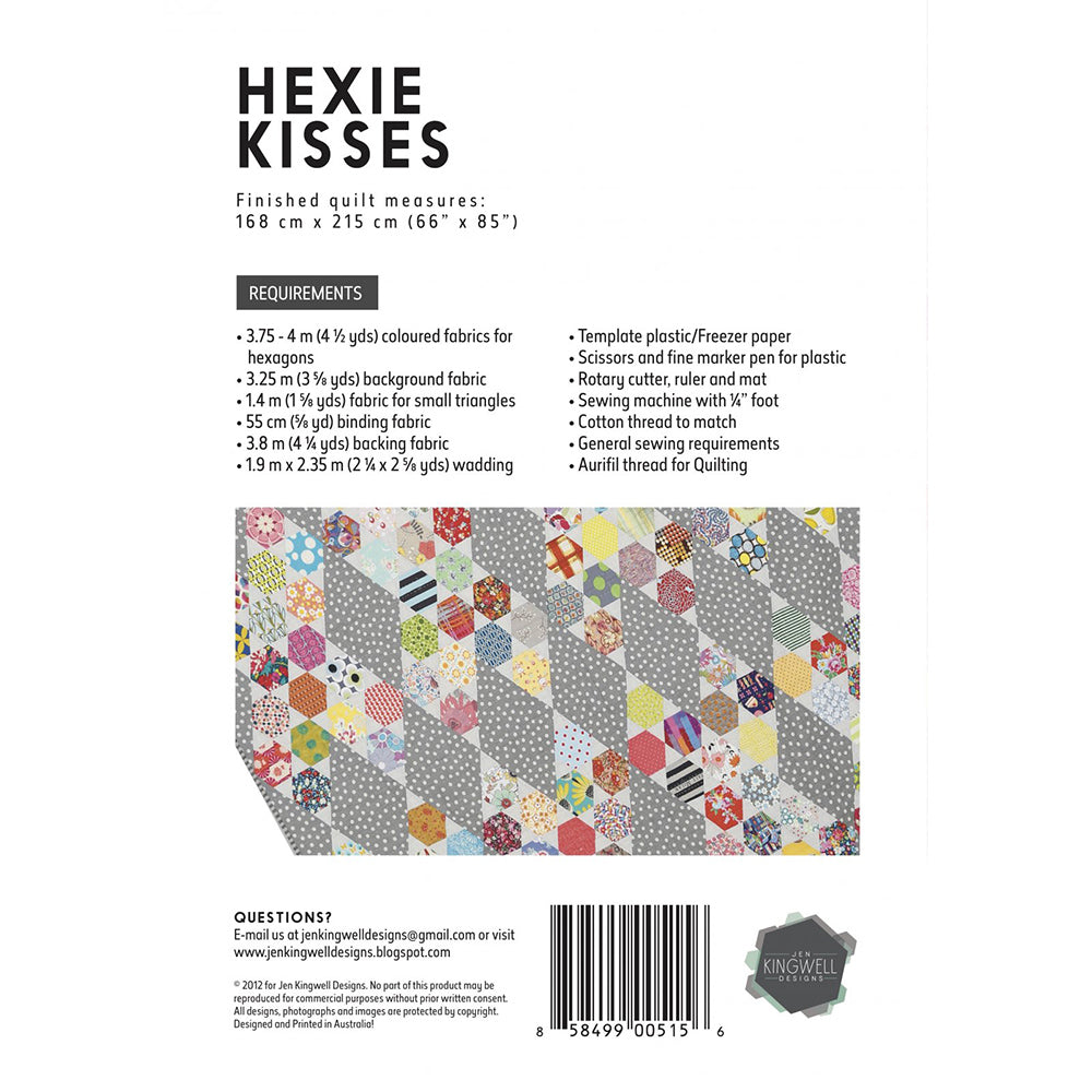 Jen Kingwell, Hexie Kisses Quilt Pattern image # 62432