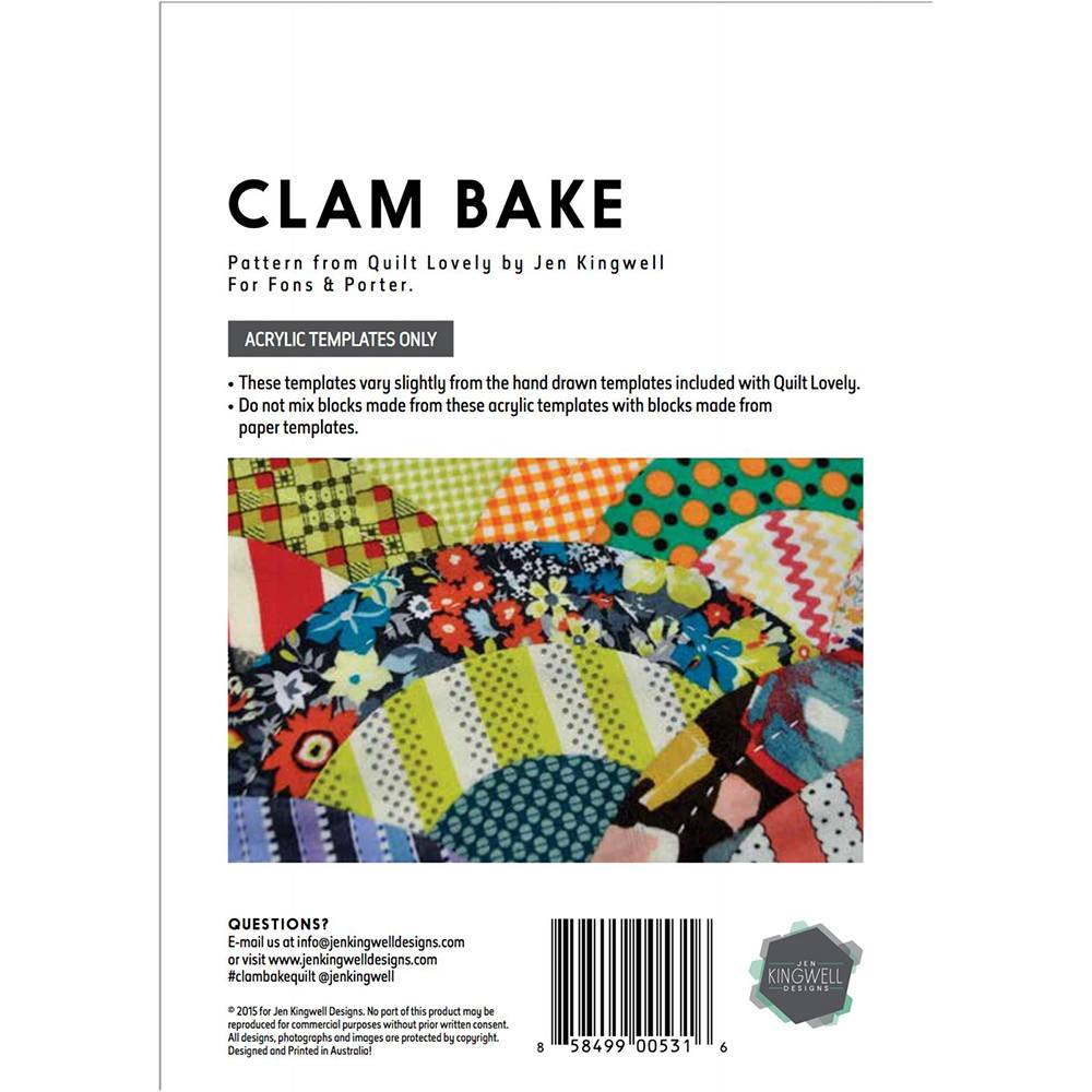Jen Kingwell, Clam Bake Acrylic Templates image # 63399