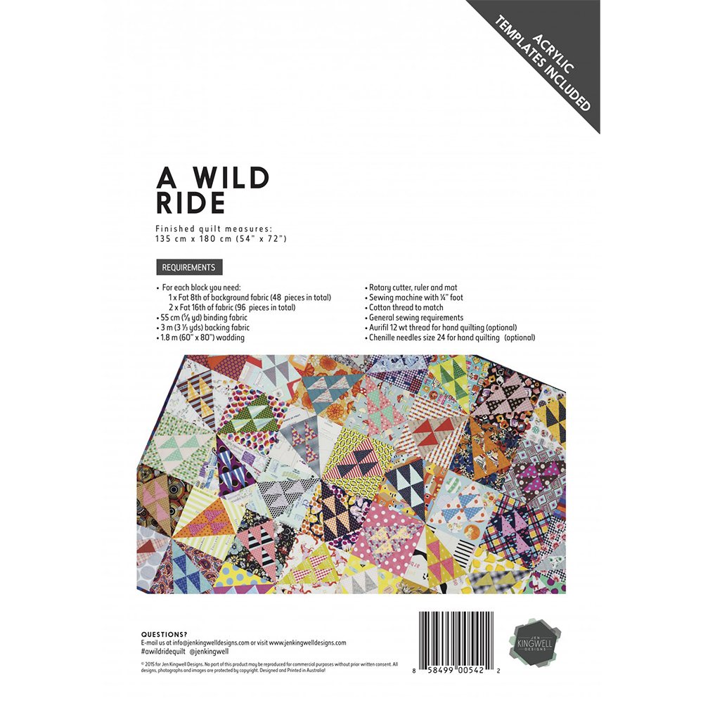 Jen Kingwell, A Wild Ride Quilt Pattern with Template image # 63335