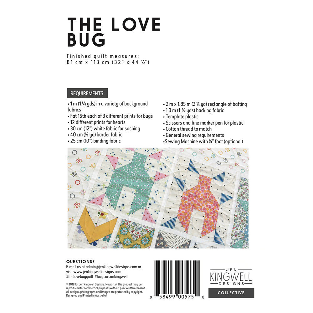 Jen Kingwell, The Love Bug Quilt Pattern