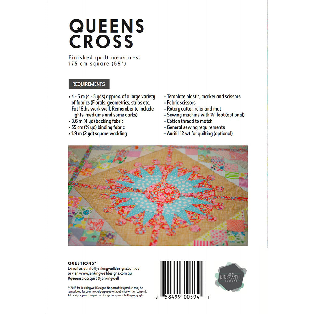 Jen Kingwell, Queens Cross Quilt Pattern image # 63120