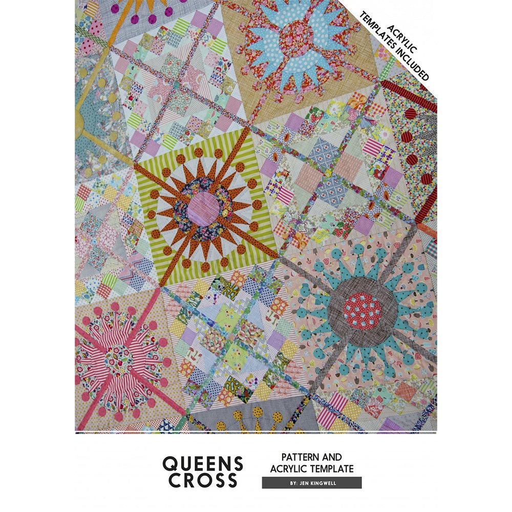 Jen Kingwell, Queens Cross Quilt Pattern with Template image # 63303