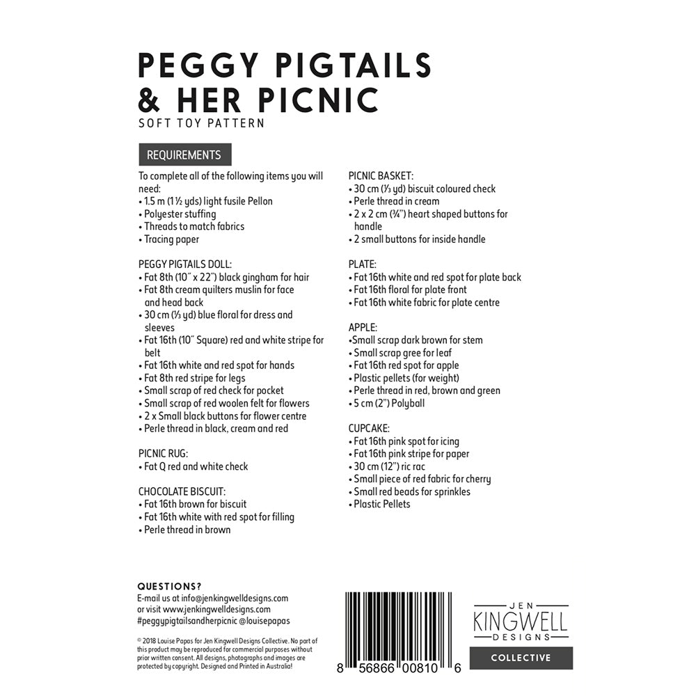 Jen Kingwell, Peggy Pigtails and Her Picnic Toy Pattern image # 63126