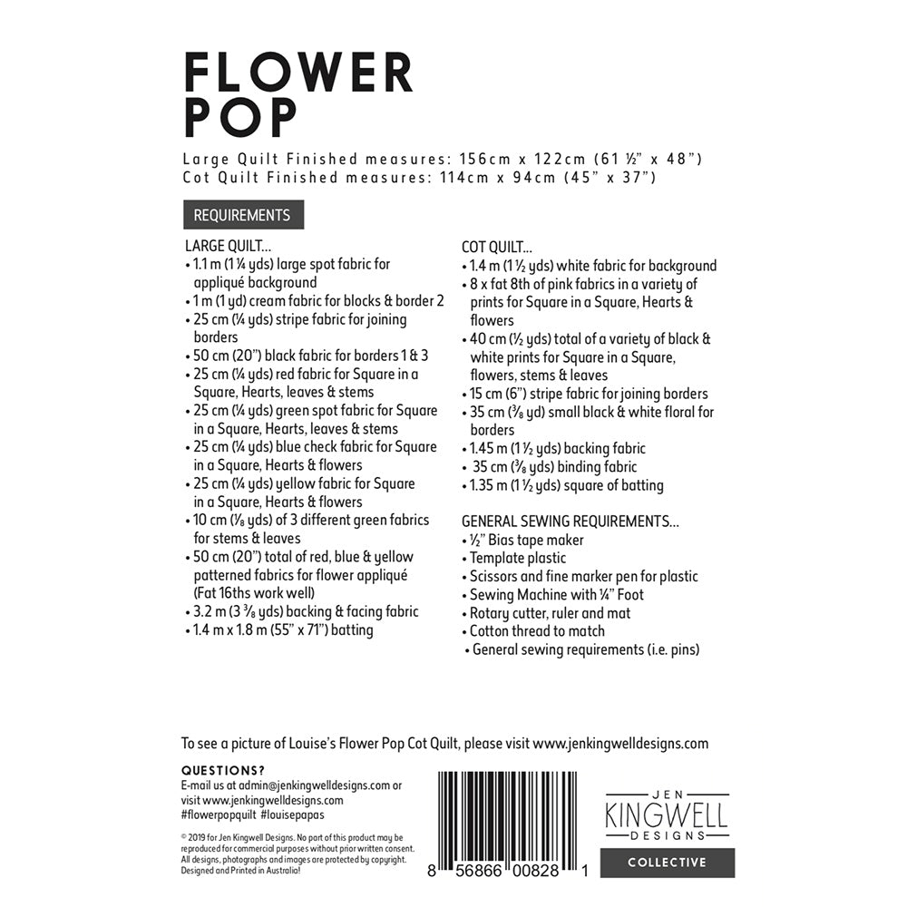 Jen Kingwell, Flower Pop Quilt Pattern image # 63344