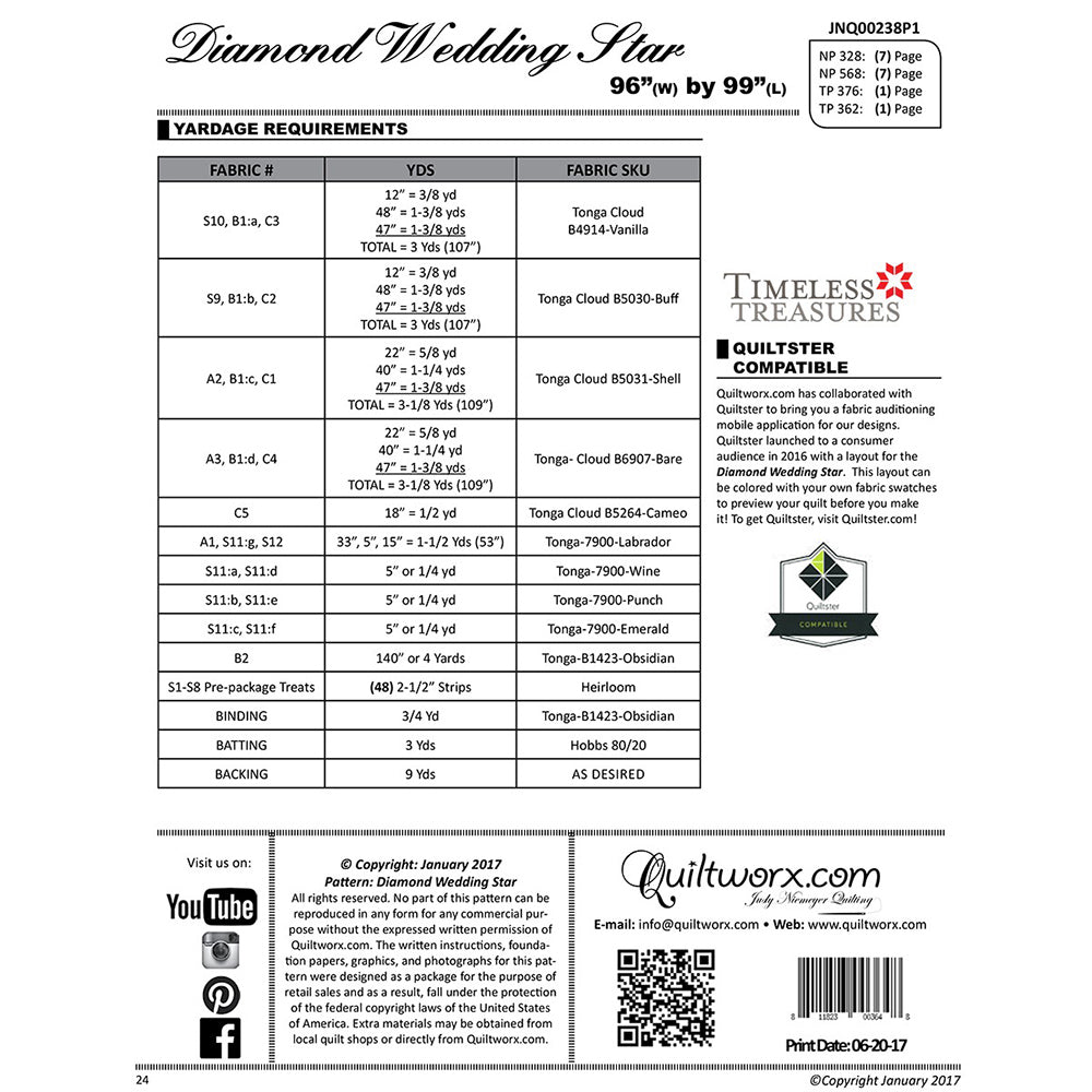 Diamond Wedding Star Wall Quilt Pattern image # 69957