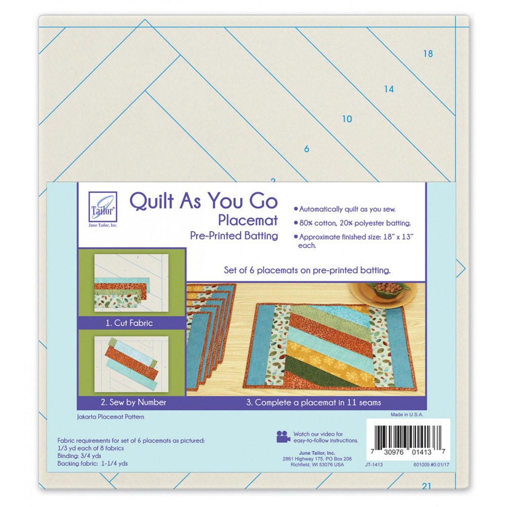 Quilt As You Go, Jakarta Placemat Pattern image # 45503