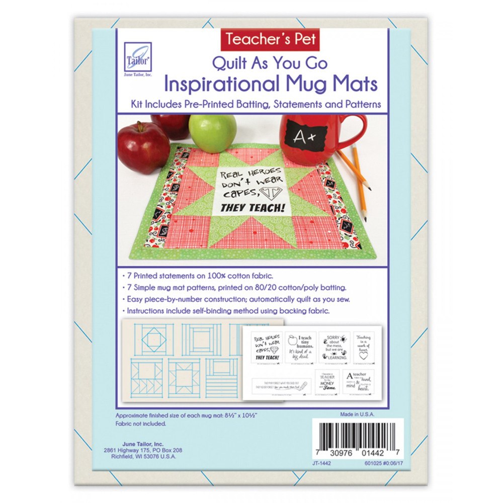 Quilt As You Go Inspirational Mug Mat Pattern, Teacher's Pet image # 45506