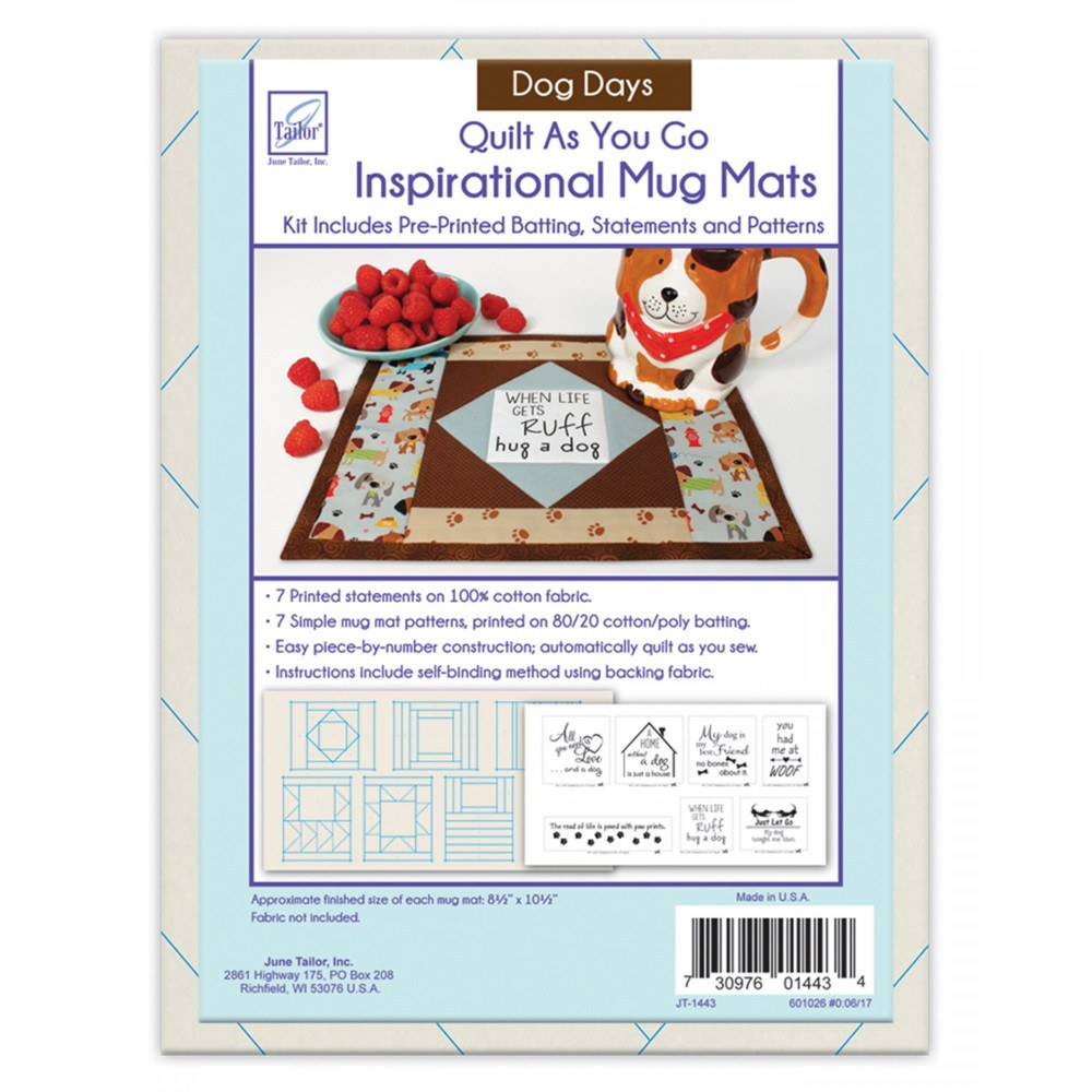Quilt As You Go, Inspirational Mug Mats, Dog Days Pattern image # 45508