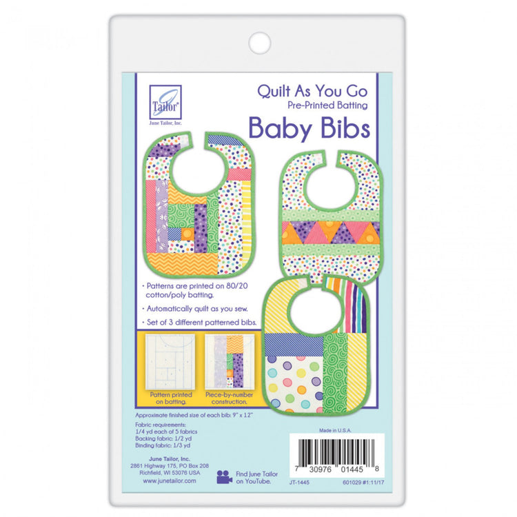 Quilt as You Go Baby Bibs Pattern (3pk) image # 49842