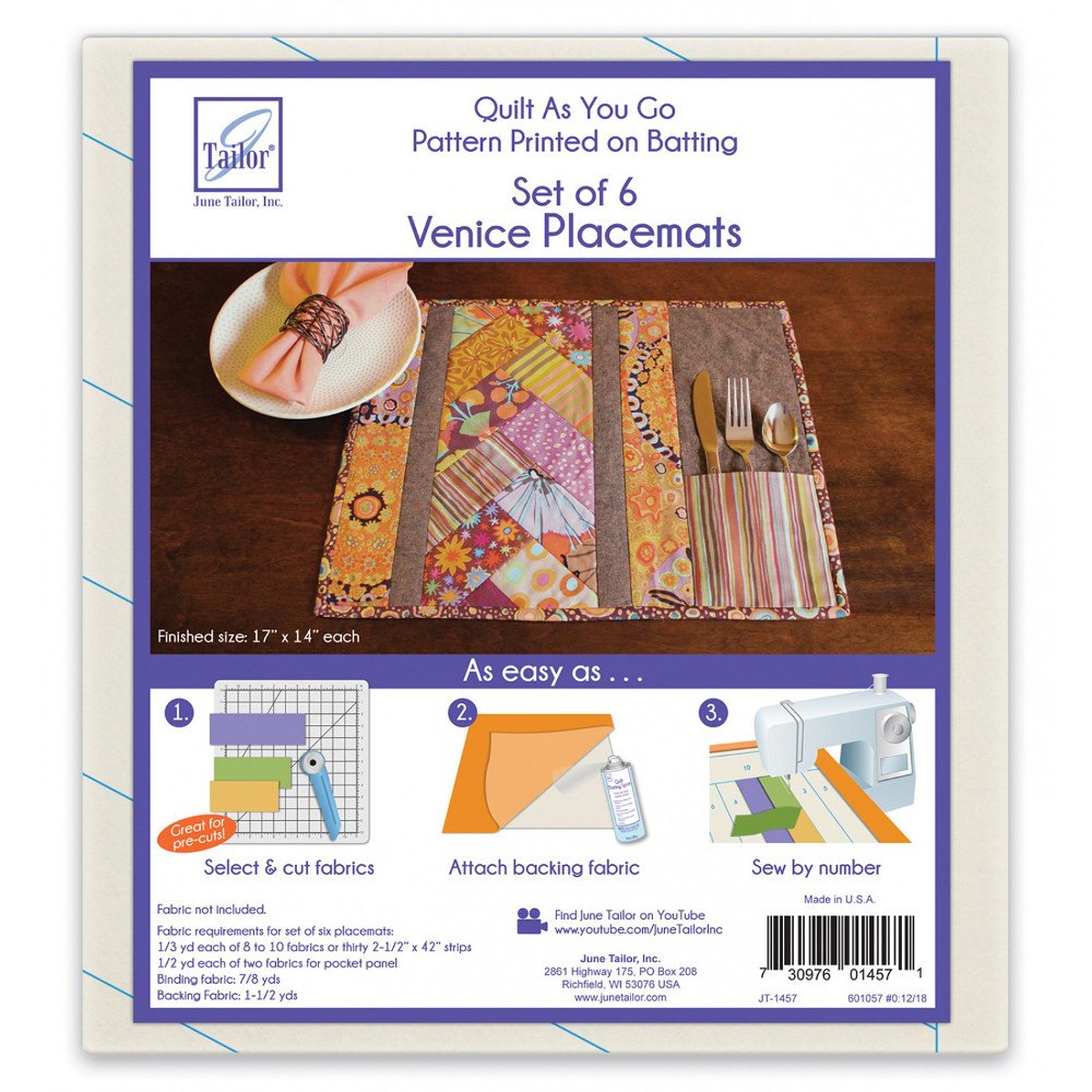 Quilt as You Go, Venice Placemats Pattern, June Tailor image # 50202