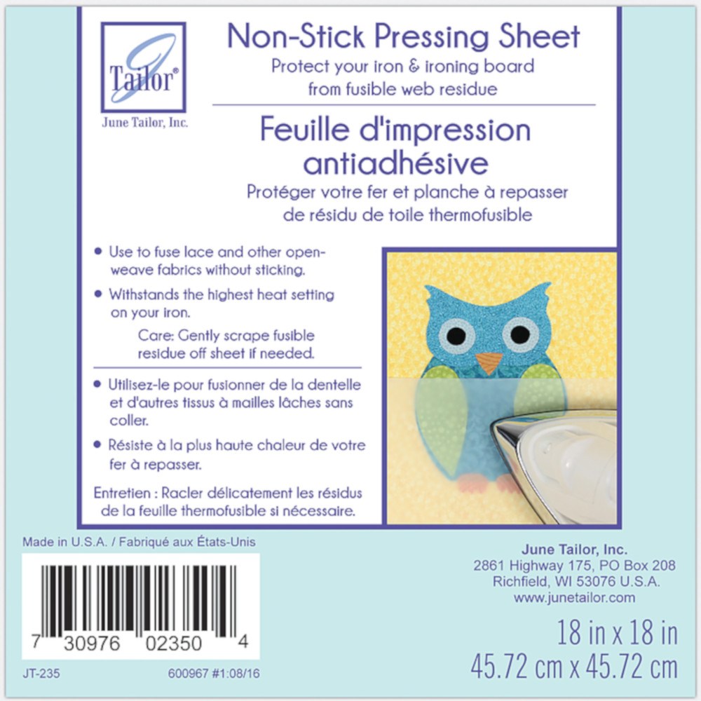 Non-Stick Pressing Sheet 18"x 18", June Tailor image # 54965
